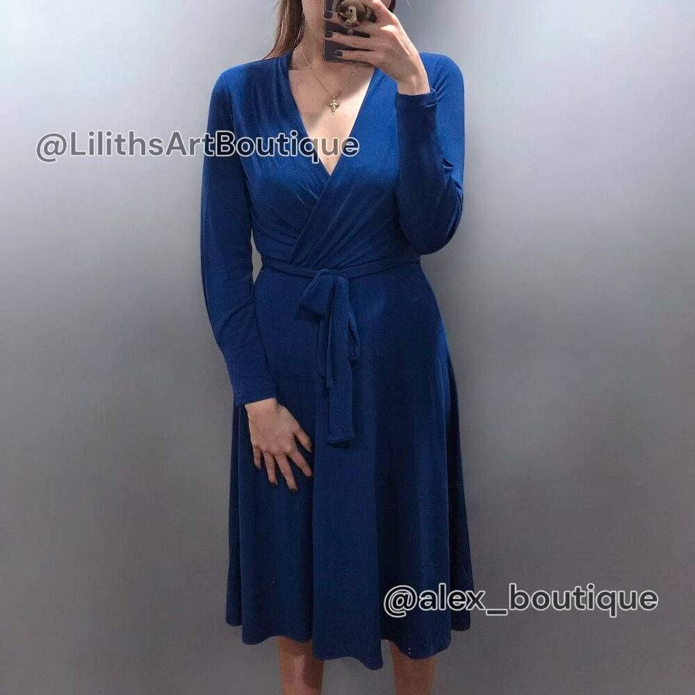 H&M Draped Wrap Midi Dress(C002)-Size Xs for Women